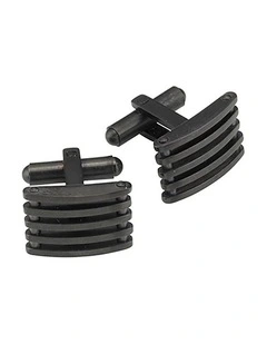 Stainless Steel Ion Plated Black Grill Cufflinks