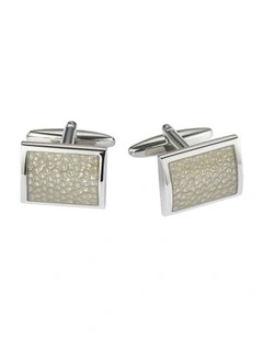 Ivory Bubble Patterned Enamel Cufflinks