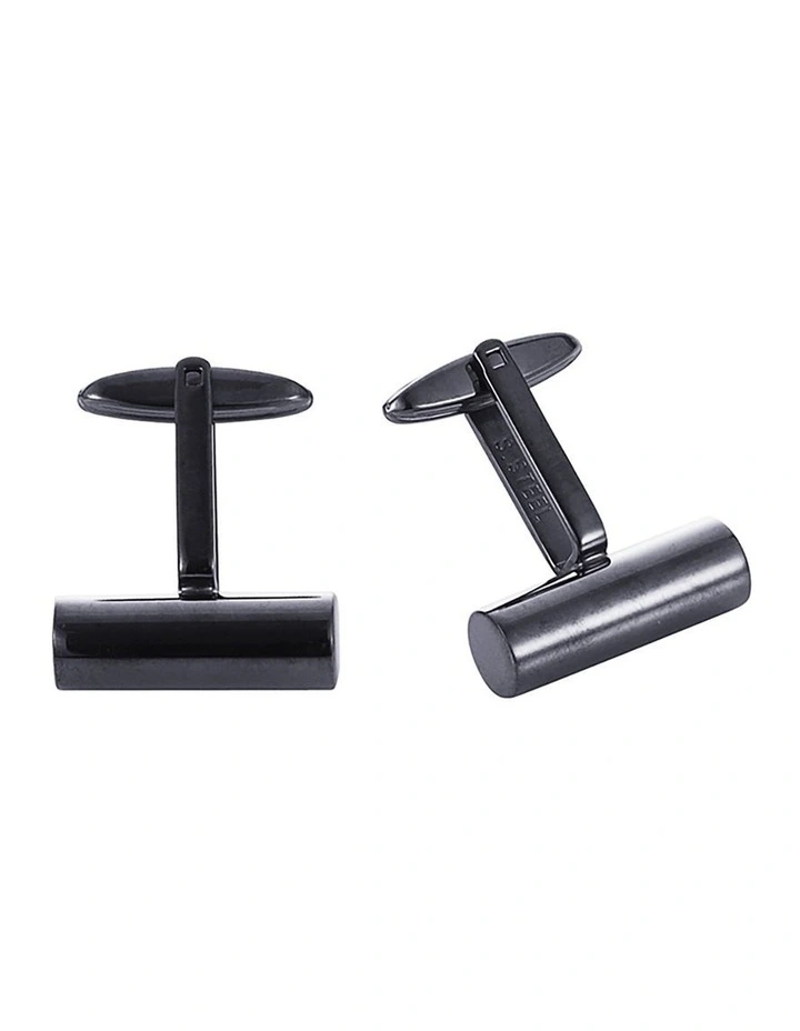 Stainless Steel &Ion Plated Black Cufflinks image 1