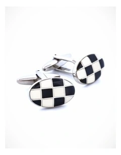 Black White Enamel Cufflinks