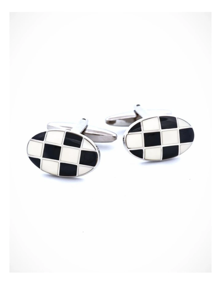 Black White Enamel Cufflinks image 2