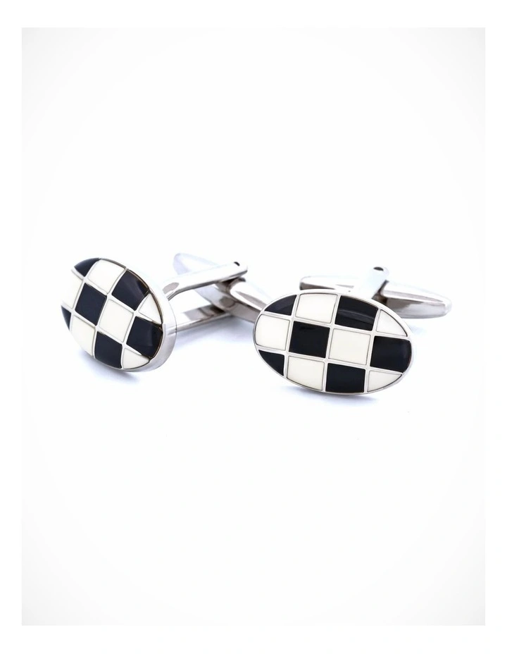 Black White Enamel Cufflinks image 3
