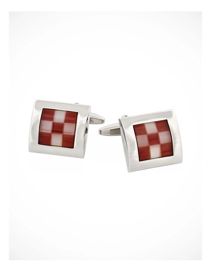Purple & White Cats Eye Cufflinks image 1
