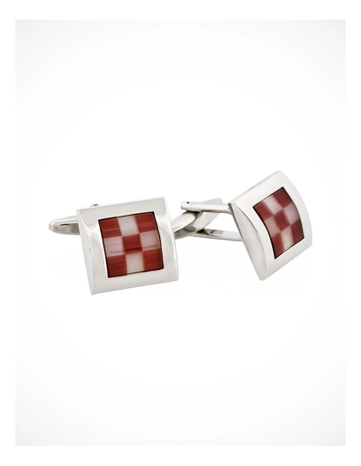 Purple & White Cats Eye Cufflinks image 2
