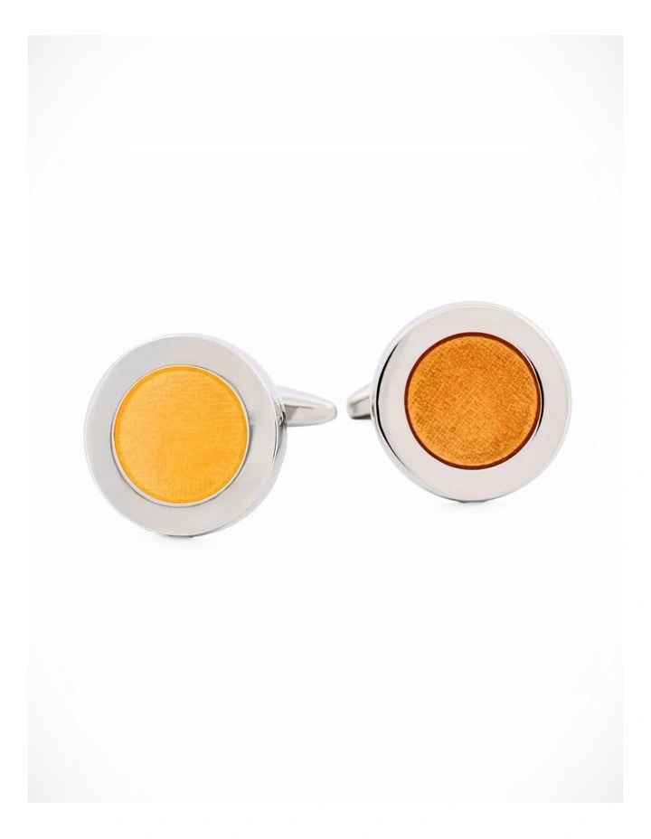 Orange Enamel Cufflinks image 1
