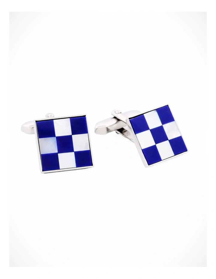 Mother Of Pearl Lapis Lazuli Cufflinks image 2