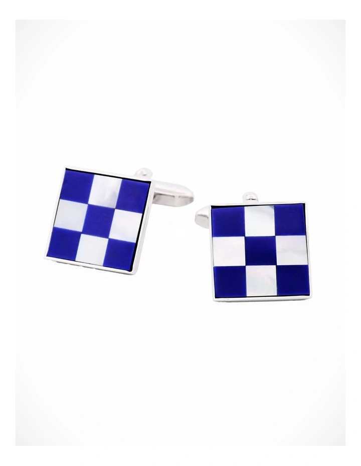 Mother Of Pearl Lapis Lazuli Cufflinks image 3