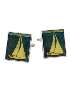 Screen Print Yacht Cufflinks