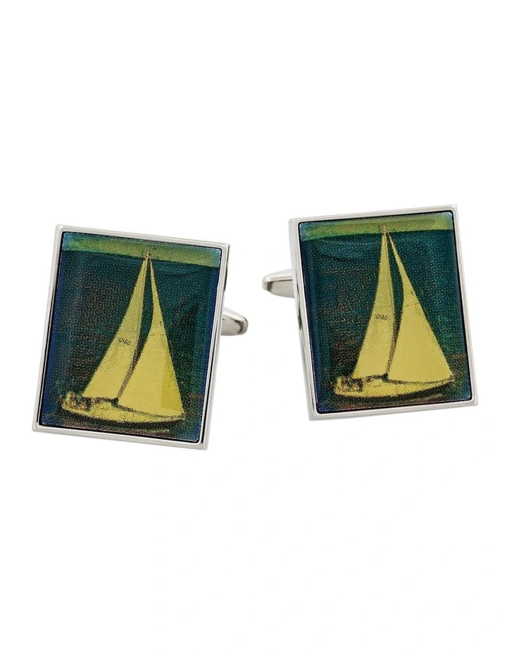 Screen Print Yacht Cufflinks image 1