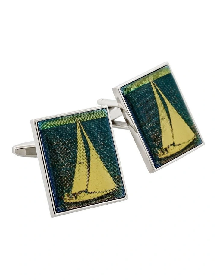 Screen Print Yacht Cufflinks image 2