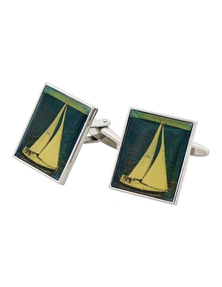 Screen Print Yacht Cufflinks image 3