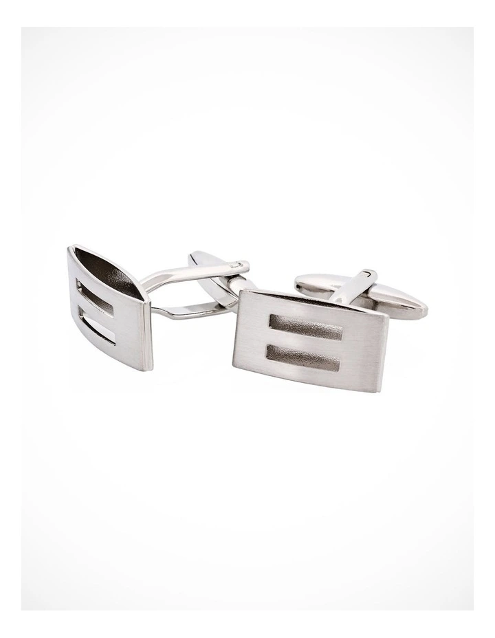 Brushed Rhodium Plated Cufflinks image 3