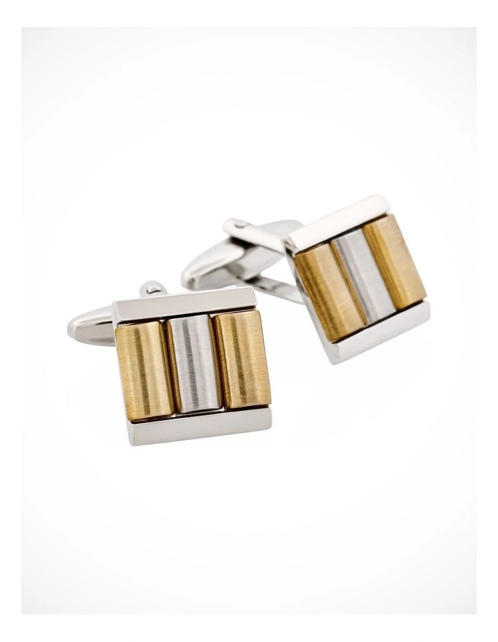 Rhodium & Gold Plated Cufflinks image 2