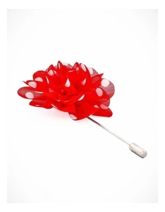 Red White Spot Flower Lapel P