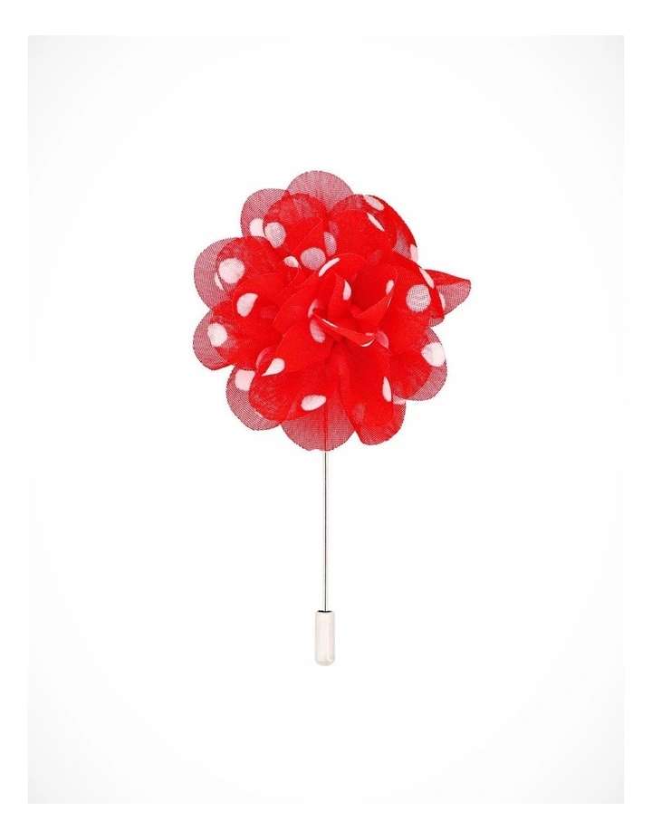 Red White Spot Flower Lapel P image 3