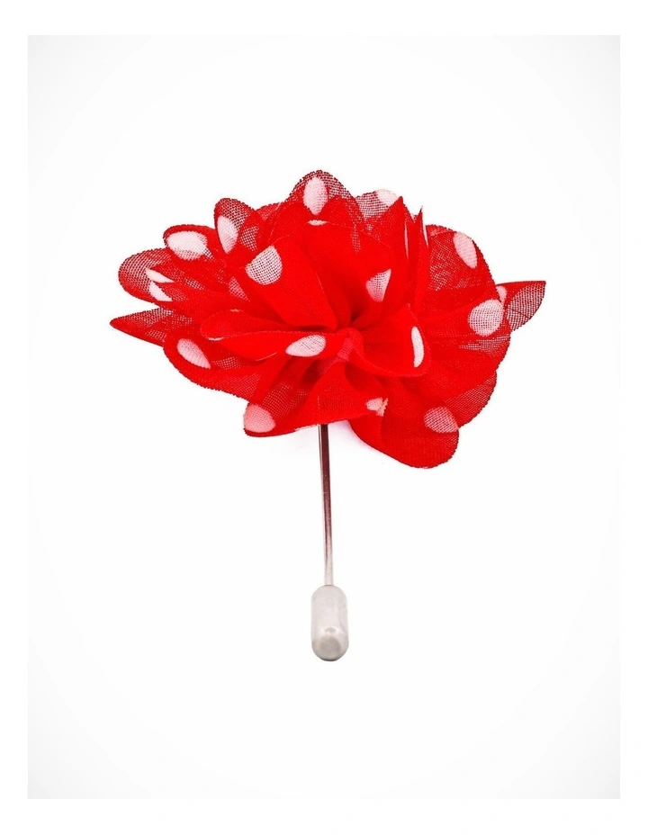 Red White Spot Flower Lapel P image 4