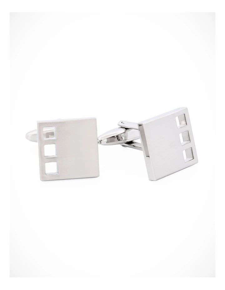 Brush Rhodium Plated Cufflinks image 2