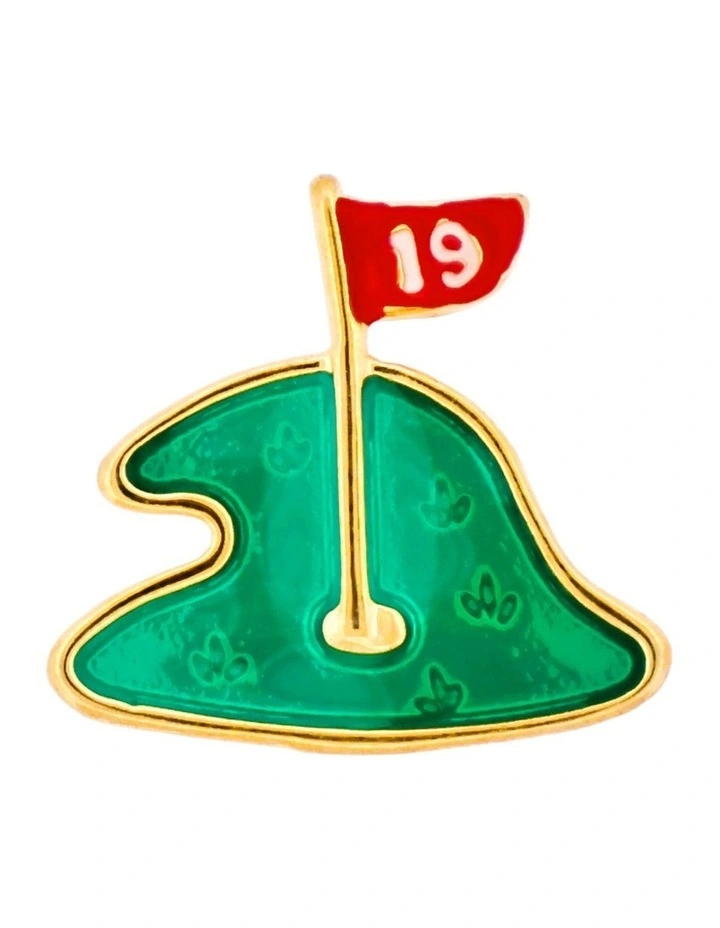 19th hole golf course lapel pin image 1