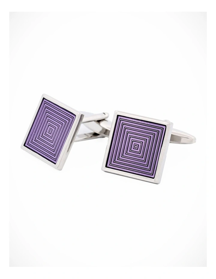 Purple Enamel Cufflinks image 1