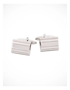 Brush Rhodium Plated Cufflinks