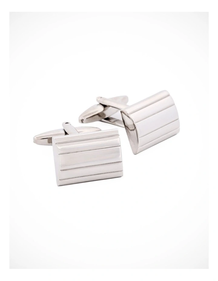 Brush Rhodium Plated Cufflinks image 2