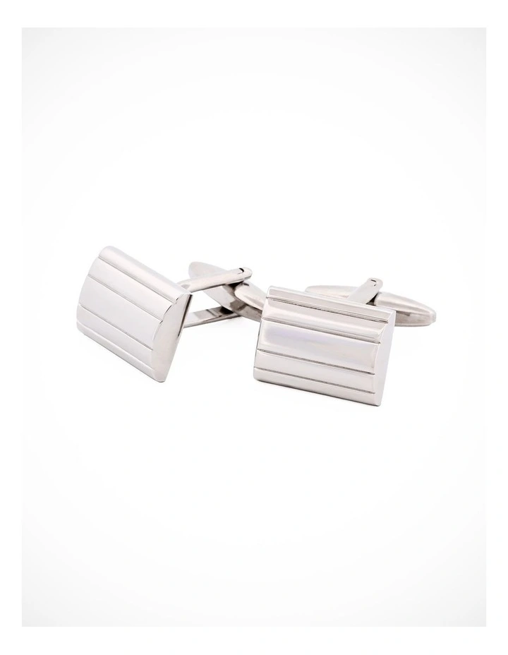 Brush Rhodium Plated Cufflinks image 3