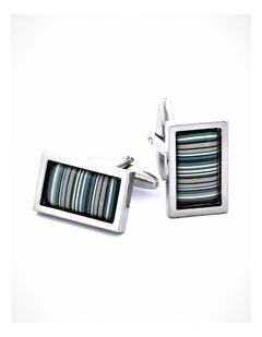 Black White Barcode Cufflinks