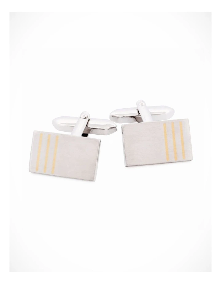 Rhodium Gold Plated Cufflinks image 1
