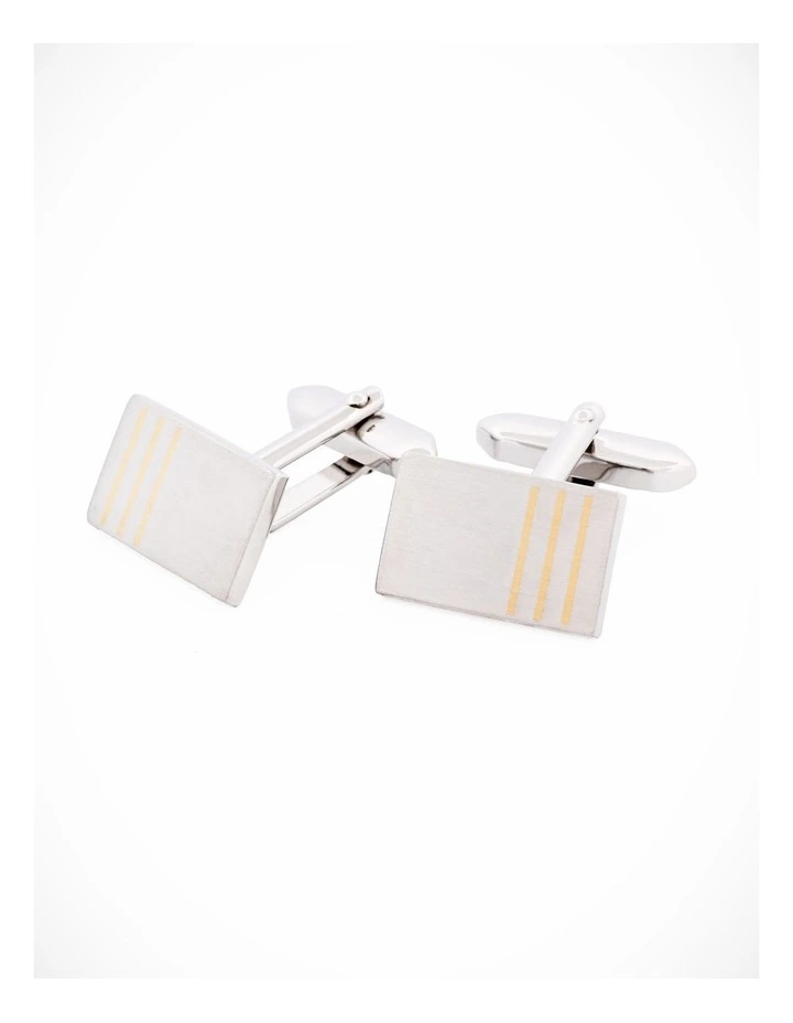 Rhodium Gold Plated Cufflinks image 2