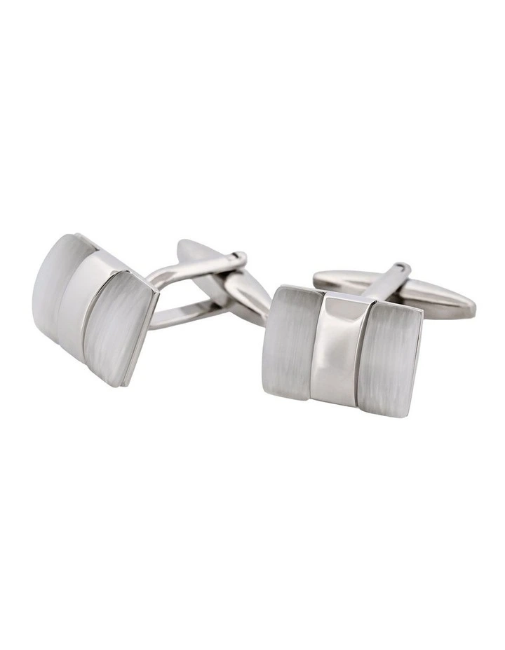 White Cats Eye Cufflinks image 3