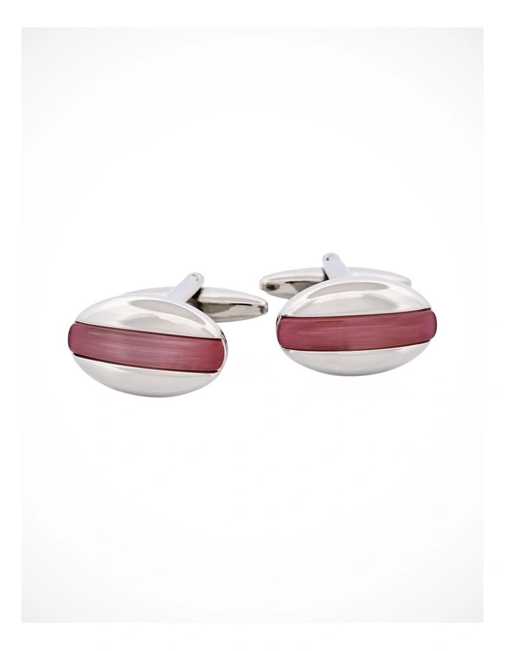 Lilac Cats Eye Oval Cufflinks image 1