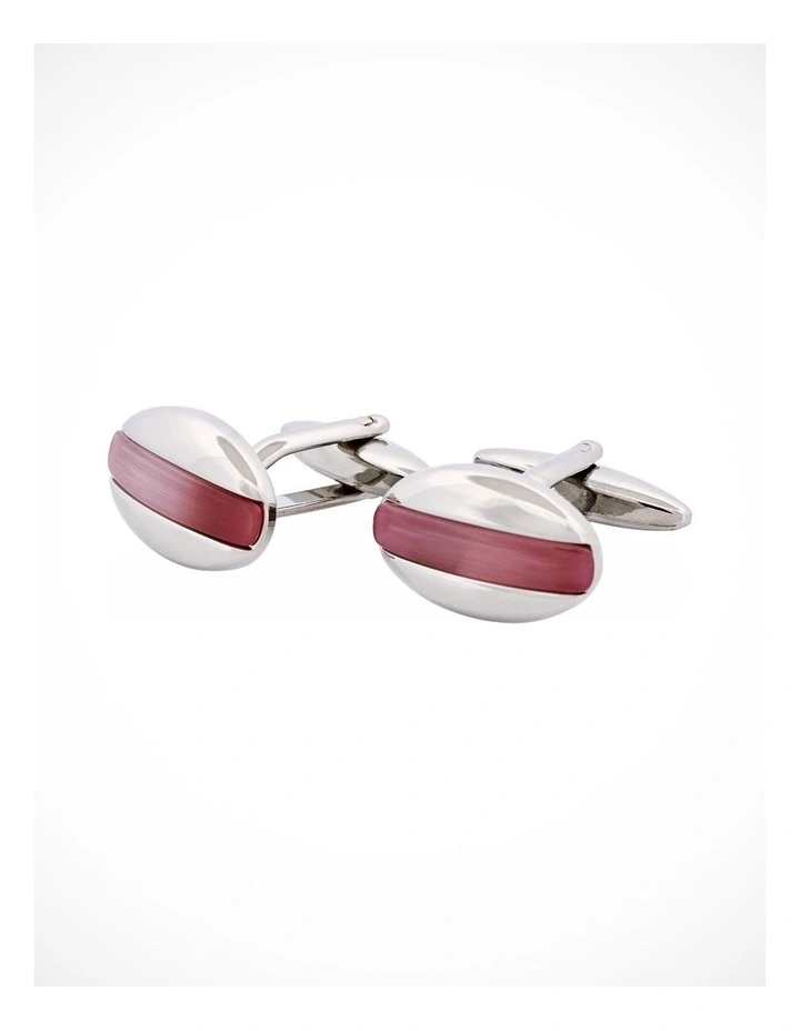 Lilac Cats Eye Oval Cufflinks image 3