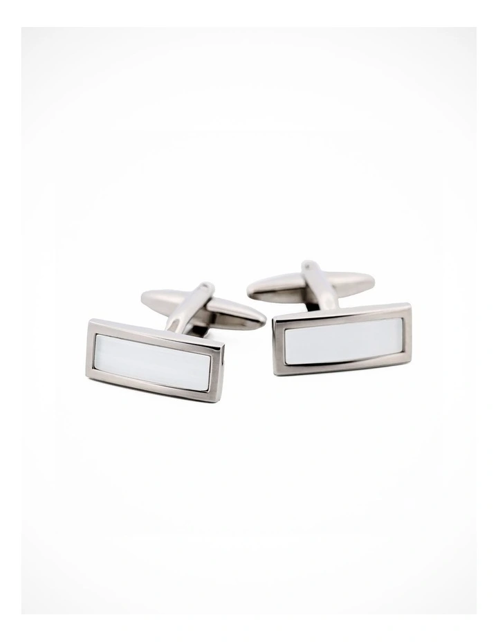 White Cat's Eye Cufflinks image 1