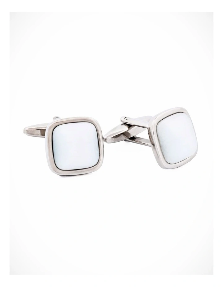 White cat's eye Cufflinks image 1