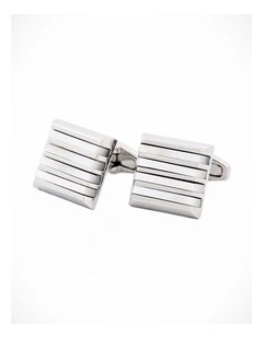 Rhodium Mother Of Pearl Cufflinks
