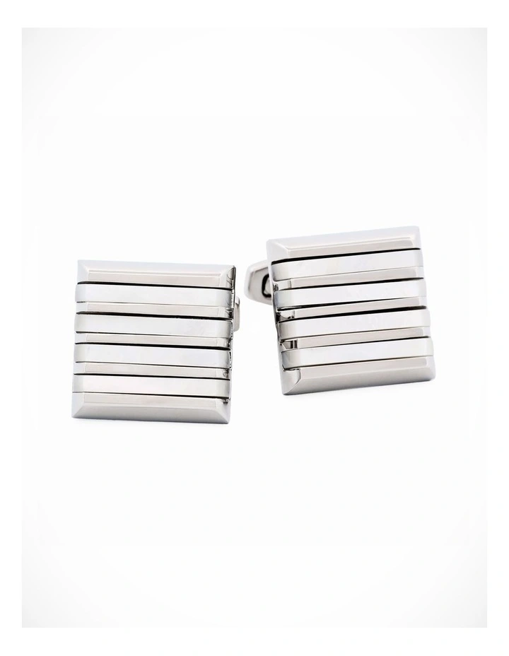 Rhodium Mother Of Pearl Cufflinks image 2