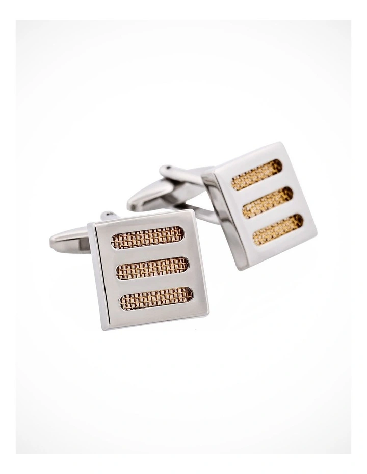 Rhodium & Gold Plated Square Cufflinks image 2