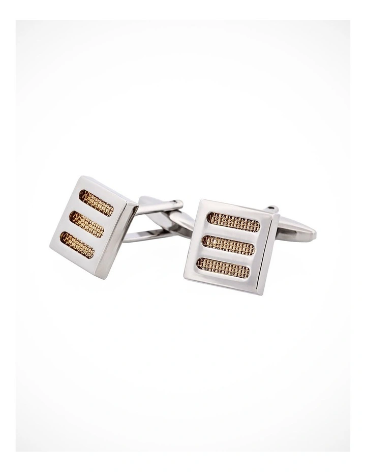 Rhodium & Gold Plated Square Cufflinks image 3