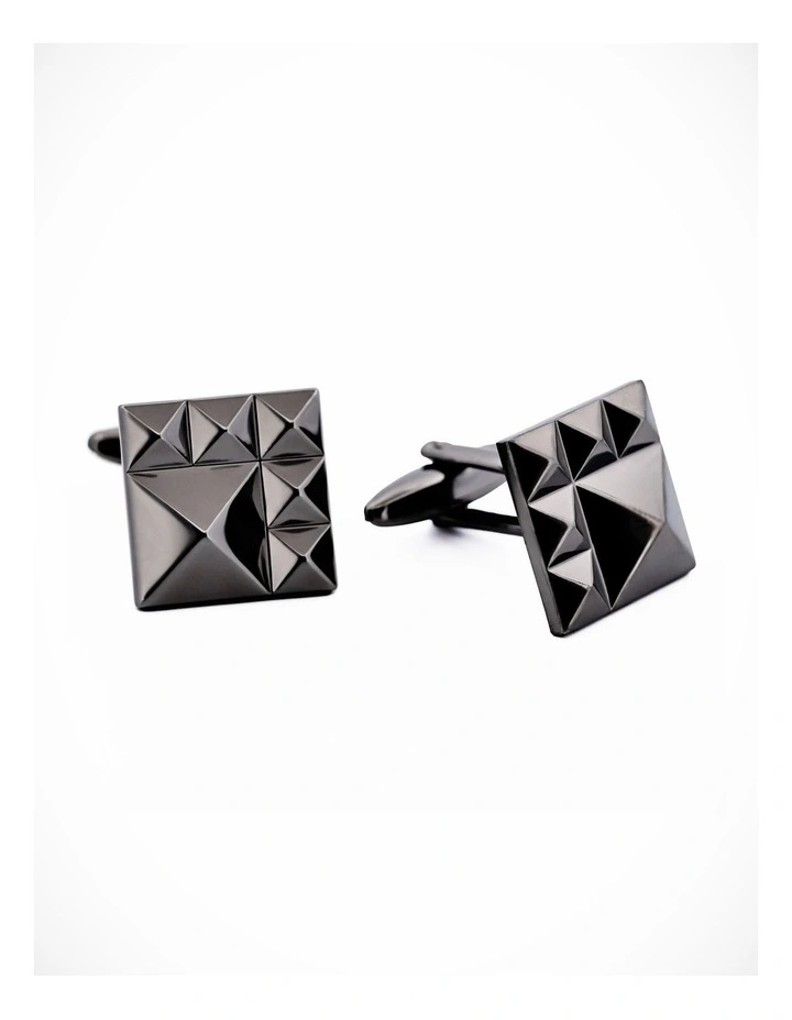 Gun Metal Pyramid Cufflinks image 1