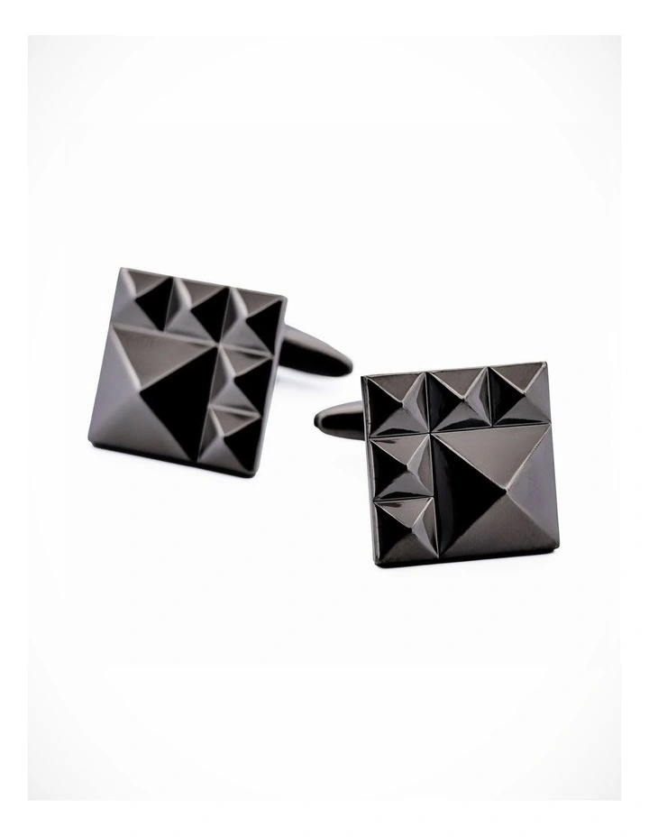 Gun Metal Pyramid Cufflinks image 2