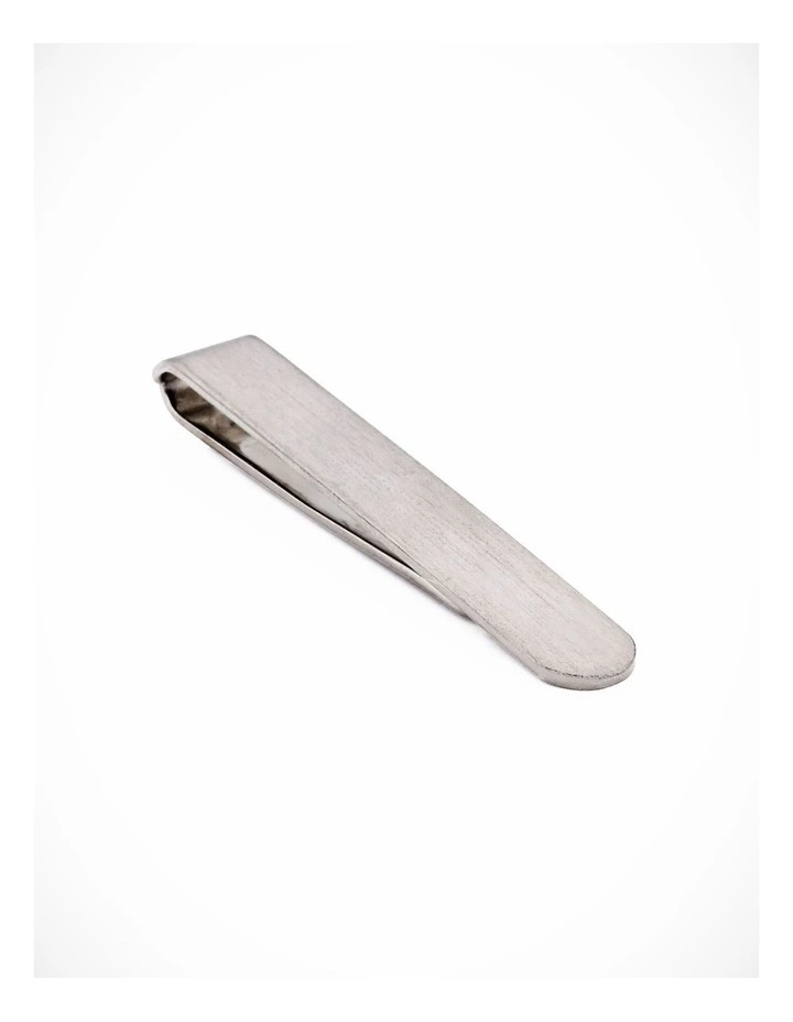 Brush Rhodium Tie Slide image 3