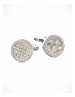 Brushed Rhodium Cufflinks