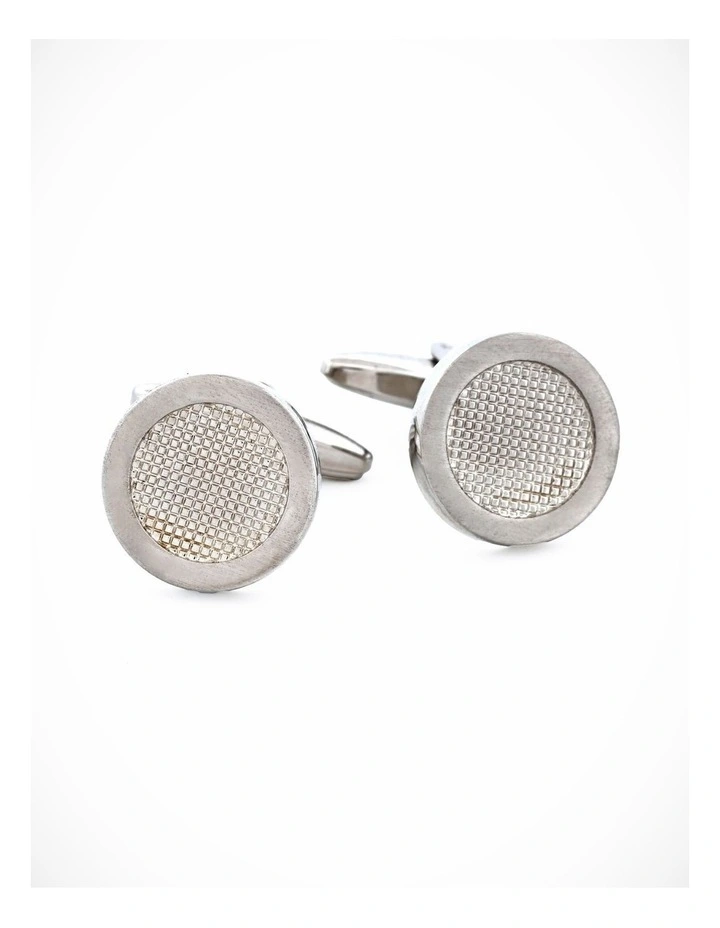 Brushed Rhodium Cufflinks image 1