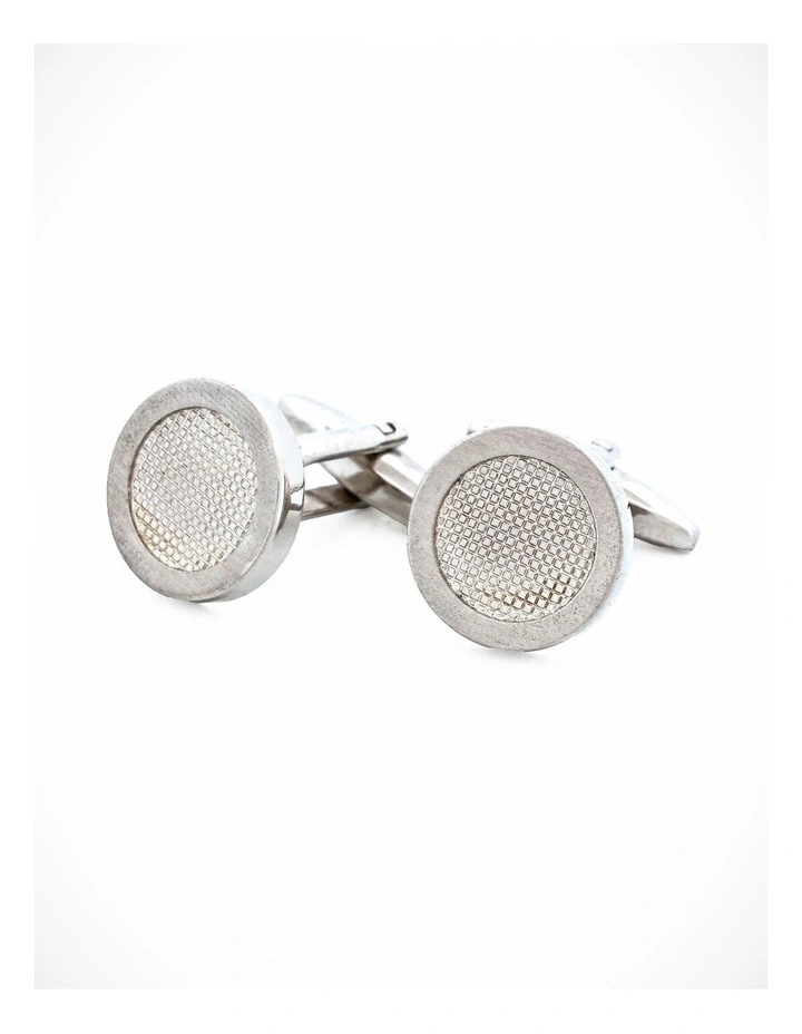 Brushed Rhodium Cufflinks image 2