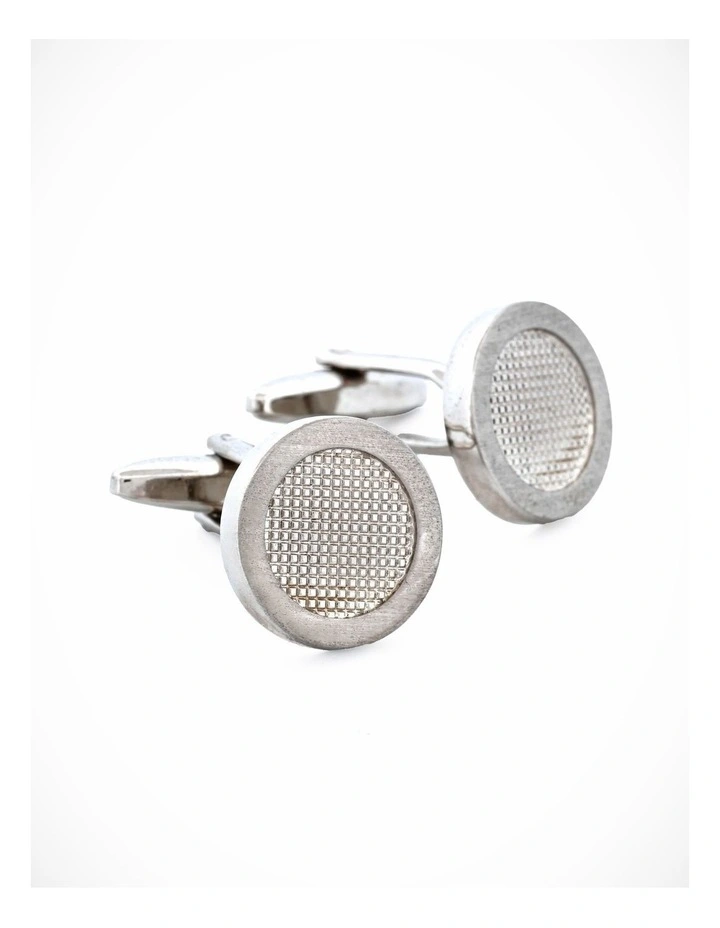 Brushed Rhodium Cufflinks image 3