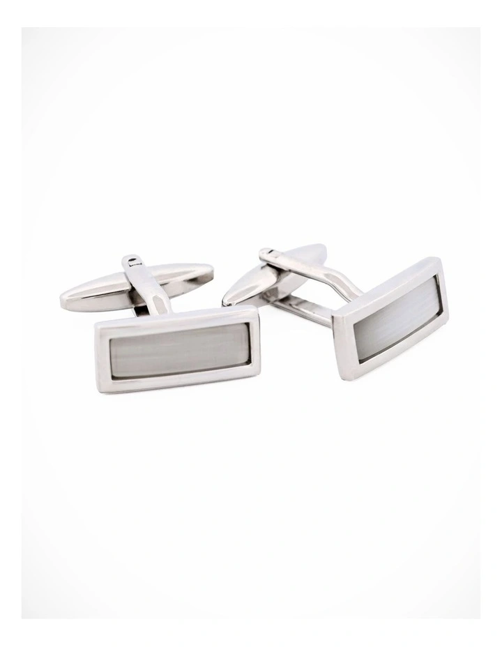 White Cat's Eye Cufflinks image 2