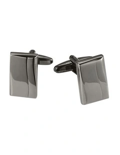 Polished Gun Metal Rectangle Cufflinks