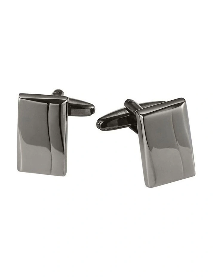 Polished Gun Metal Rectangle Cufflinks image 1