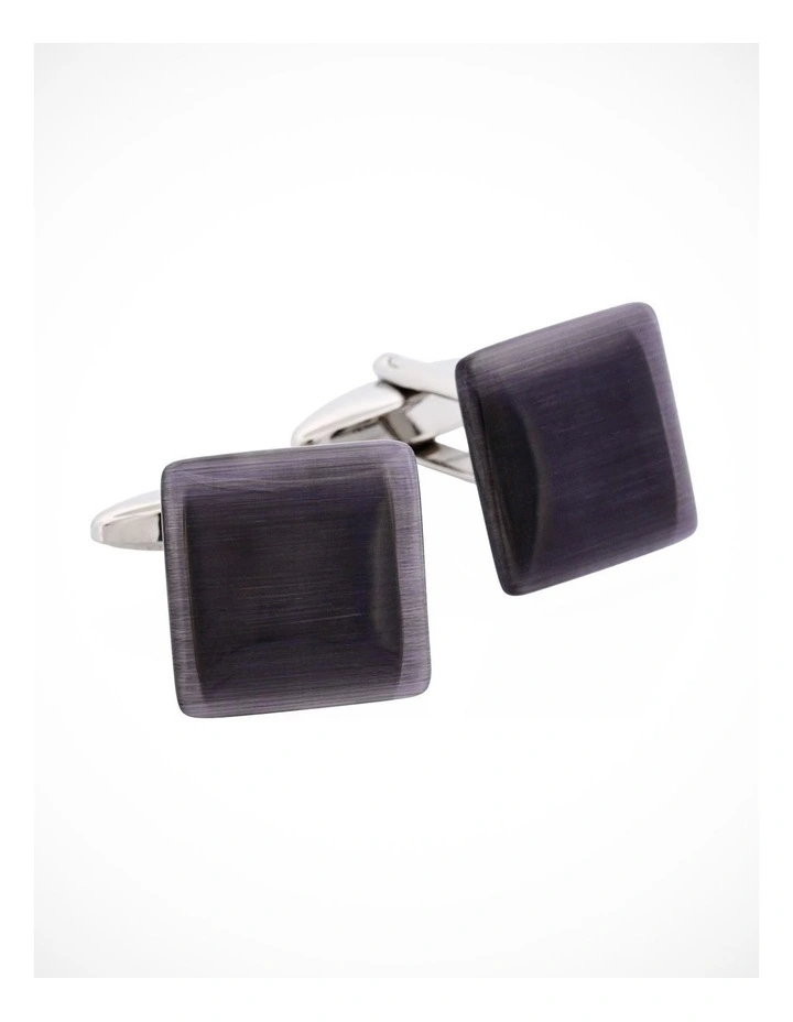 Black Square Cats Eye Cufflinks image 1