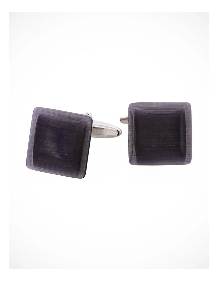 Black Square Cats Eye Cufflinks image 2